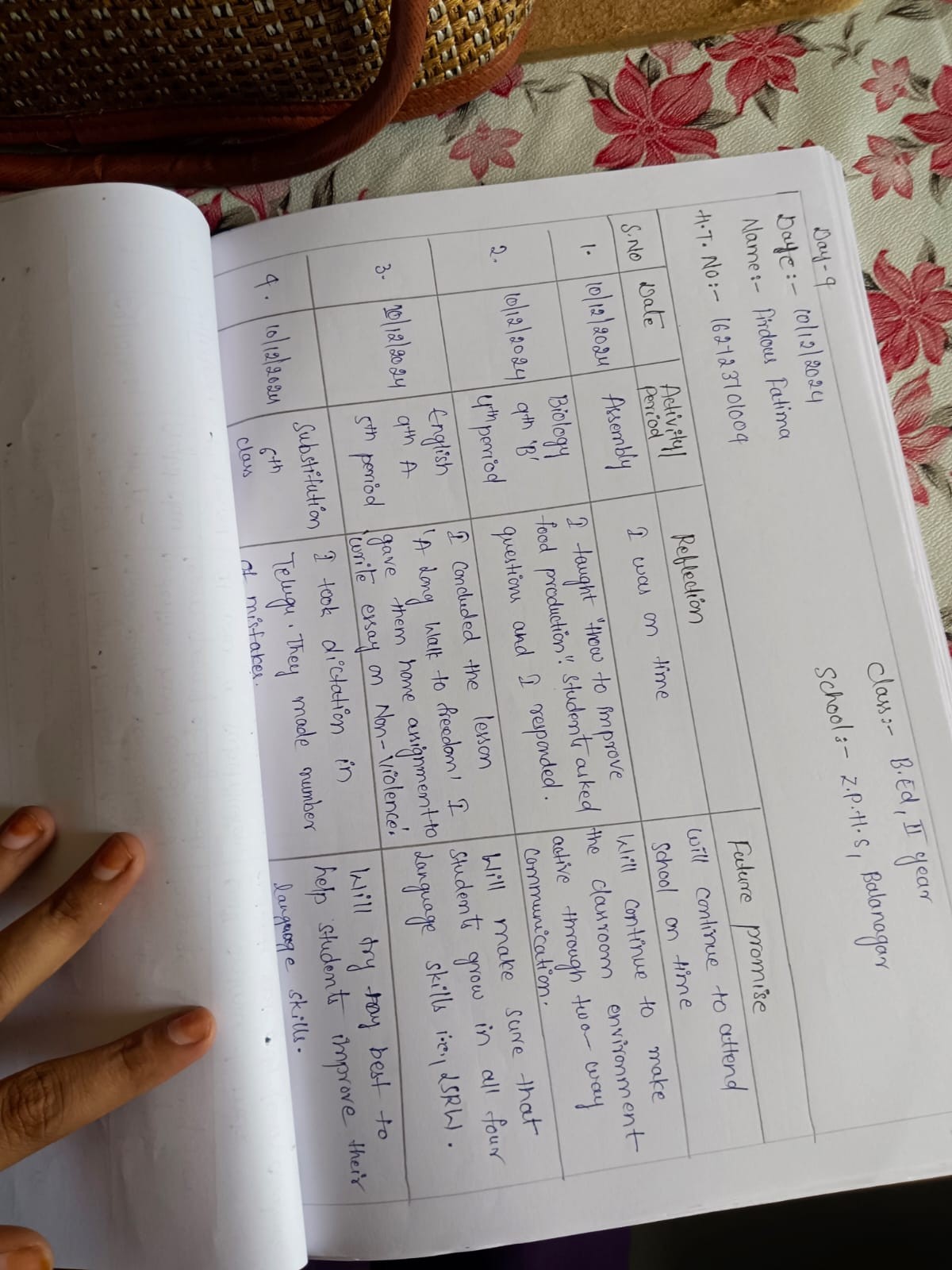 Teaching Reflection Document 4